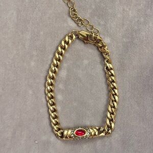 Raena Stones Bella Bracelet with natural red Carnelian stone.